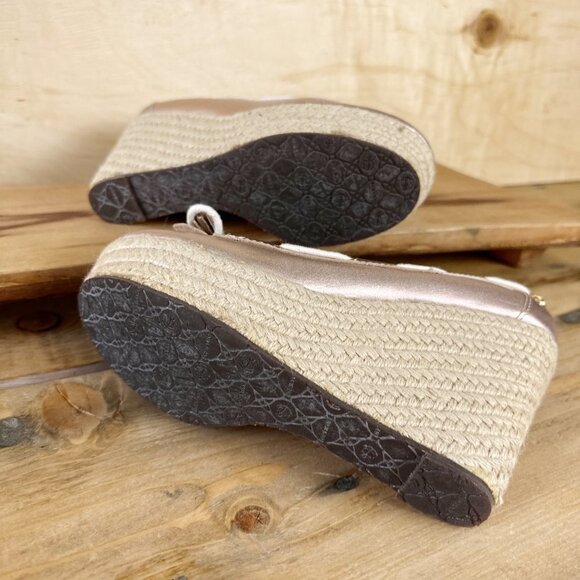 Sebago Rose Gold Rope Wedges Shoes leather 7.5 - Picture 2 of 8
